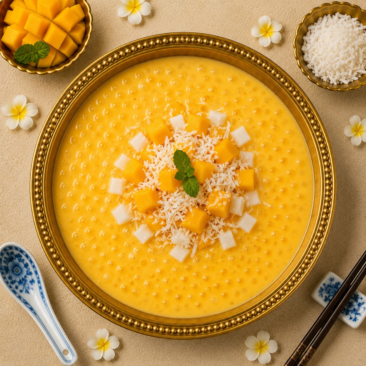 Mango Coconut Pudding